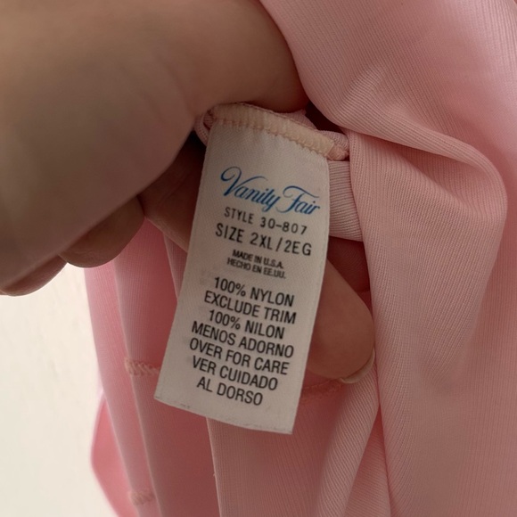 Vintage Vanity Fair Blush Pink Sleeveless Chemise Slip Dress 💝 Plus Size 2XL - Picture 7 of 7